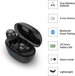 PHILIPS UPBEAT SHB2505 BLUETOOTH 5.0 WIRELESS IN-EAR EARBUDS