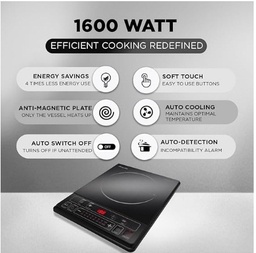 PREETHI CERAMIC GLASS TRENDY PLUS IC116 INDUCTION BLACK 1600 WATT