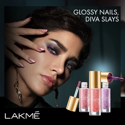 LAKME P+G GLITTER SHINE NAIL POLISH 6 ML - DUSTY GOLD