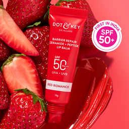 DOT & KEY CERAMIDE+PEPTIDE LIP BALM SPF 50 + RED ROMANCE TINTED