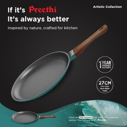 ‎PREETHI CSW010 ARTISTIC DIE CAST NON STICK TAWA 27 CM GREEN