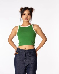 WASABI RETRO CONTRAST COLOR VEST - GREEN