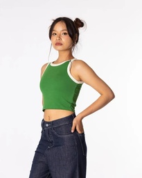 WASABI RETRO CONTRAST COLOR VEST - GREEN
