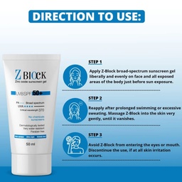 Z-BLOCK ZINC OXIDE SUNSCREEN GEL WITH SPF 50+ (50 ML)