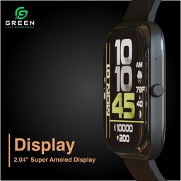 GREEN VISION FIT METALLIC SMARTWATCH (BLACK)