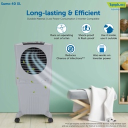SYMPHONY SUMO 40XL AIR COOLER WITH 3-SIDE HONEYCOMB COOLING PAD