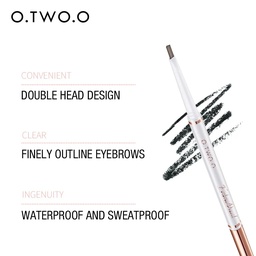 O.TWO.O DOUBLE HEAD WATERPROOF EYEBORW PENCIL-01 DARK GRAY