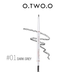 O.TWO.O DOUBLE HEAD WATERPROOF EYEBORW PENCIL-01 DARK GRAY