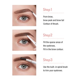 O.TWO.O DOUBLE HEAD WATERPROOF EYEBORW PENCIL-01 DARK GRAY
