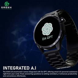 GREEN LIFE EXPERIENCE ORBIT 2.0 SMARTWATCH (BLACK & BLACK CHAIN)