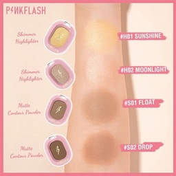PINKFLASH SHIMMER HIGHLIGHTER & MATTE COUNTOUR POWDER - S01
