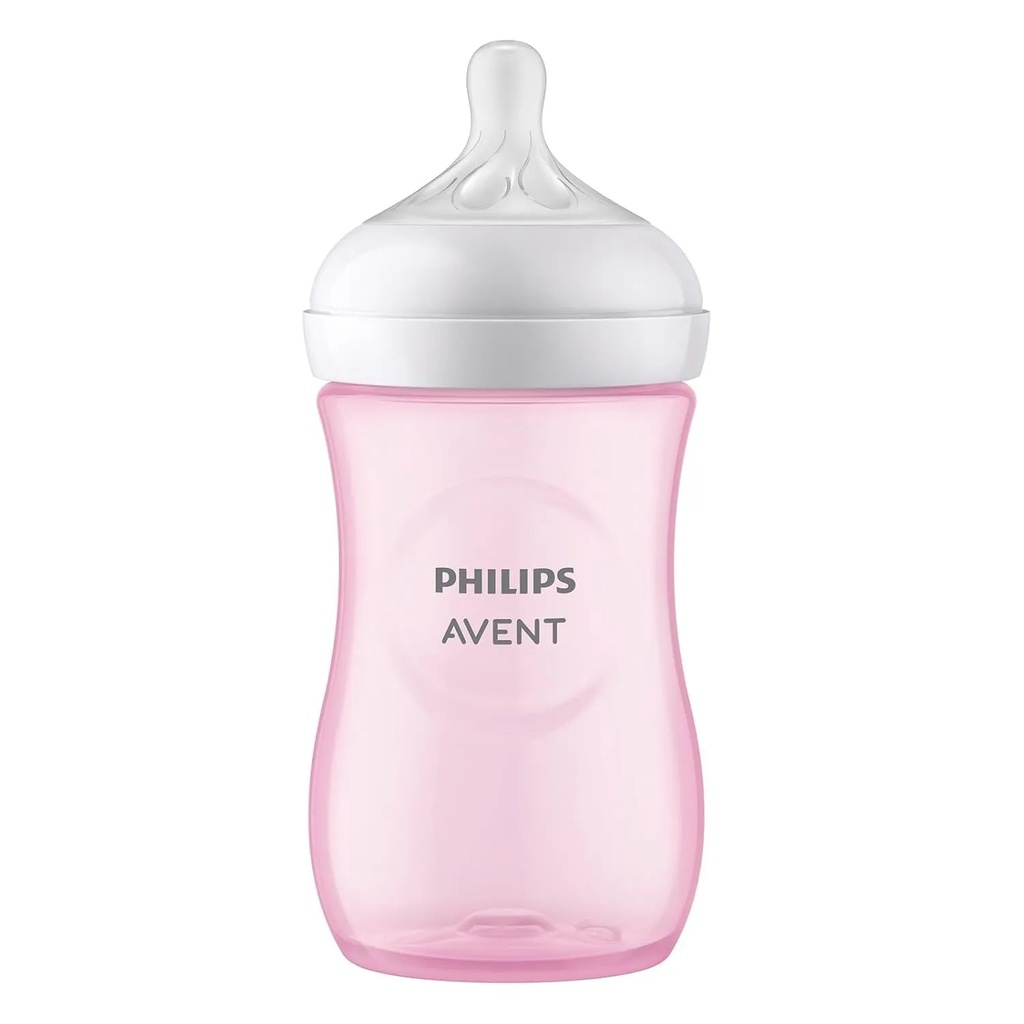 Philips Avent Natural Response 3.0 Pink Feeding Bottle 260ml Scy903/11 ...