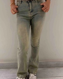 WASABI RETRO YELLOW DENIM FLARED JEANS (M)